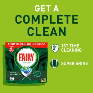Fairy All-In-1 Dishwasher Tablets, 70 Count – Powerful Cleaning