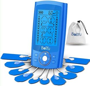 Belifu Dual Channel TENS EMS Unit 24 Modes Muscle Stimulator for Pain Relief Therapy, Electronic Pulse Massager Muscle Massager with 10 Pads, Dust-Proof Drawstring Storage Bag?Fastening Cable Ties�