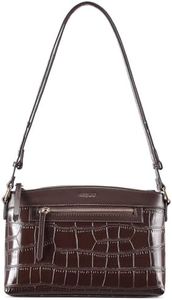 Small Shoulder Bags,RAVU Hobo Crossbody Purses for Women Crocodile Leather Clutch w Adjustable Strap (Coffee)