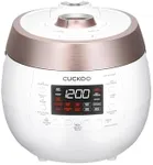 CUCKOO CRP-RT0609FW 6-Cup (Uncooked) / 12-Cup (Cooked) Twin Pressure Rice Cooker & Warmer with Nonstick Inner Pot, 14 Menu Options, Safe Steam Release, 3 Voice Guide, Auto Clean (White)