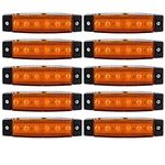 VIGORFLYRUN PARTS LTD 10x 6 LED 3.8" Side Marker Clearance Light Amber Trailer Lights, for 24V Truck Bus Boat Cab RV Lorrieds SUV External Lights