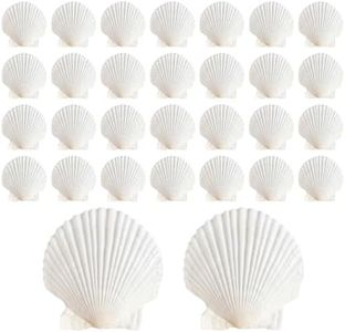 ASBEFORE 30Pcs Sea Shells, 2''-3'' Natural Scallop Crafts - DIY Beach Seashells Decorating Painting Ocean Themed Party Wedding Shell Bowl Jewelry Holder