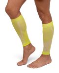 DANISH ENDURANCE Graduated Calf Compression Sleeves 21-26 mmHG for Men & Women, Neon Yellow, Large