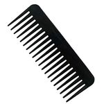 NuAngela Wide Tooth Hair Comb No Static, Detangling Styling Comb For Thick Long Curly Hair, No Handle Round Teeth, Reduce Hair Loss&Breakages, Shower Shampoo Detangler Comb For Women Men (Black)