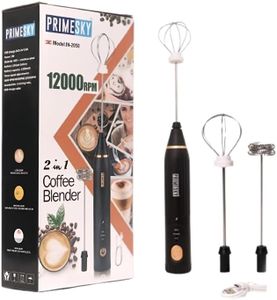 PRIMESKY Milk Frother12000 RPM Hand Blender Coffee Frother Blender USB Rechargeable Electric Foam Maker Electric Coffee Beater for Cappuccino Whisker for Egg Hand Blender (Royal Milk FROTHER), Black