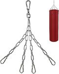 Yes4All S5ZT Heavy Duty Boxing Chain Punch Bag Chain, silver, with 4 Snap Hooks, Boxing Bag Hanger Chain, Ceiling hook suspension for Punching Bag, 360 Rotation Swivel Support up to 150 lbs/ 68 Kgs