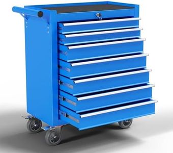 OAKANDO 7-Drawer Metal Rolling Tool Chest with Wheels,Tool Storage Cabinet with Locking System，Toolbox with Wheels for Garage, Warehouse, Workshop,Repair Shop(Blue, 7-Drawer)