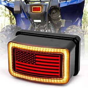MOVOTOR ATV Tail Light with DRL US Flag Design Brake Light Smoke Lens for ATV UTV Yamaha Grizzly Viking Rhino Big Bear Kodiak Bruin Wolverin Bear Tracker