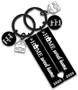 YINSSA 2pcs Housewarming Gifts New Home Sweet Home Keychain Best Housewarming Gifts 2025 New Home Gift House Warming Gifts New Home Couple Gift For New Homeowner Friends Women Couple