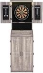 Accudart Dartboard Set with LED Cabinet, 2 Scoring Chalkboards, Chalk, Eraser and 6 Darts