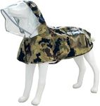 Waterproof Dog Raincoat, Adjustable Reflective Lightweight Pet Rain Clothes with Poncho Hood(Large,Camo)