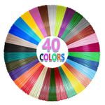 Yungden 40 Colors 3D Pen Filament Refills, 1.75mm PLA 3D Pencil Printing Threads, Each 10 Feet, Total 400 Feet, Compatible with SCRIB3D, Bulaida, Kretrum, MYNT3D and PIKA3D Pens