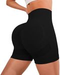 YUKANNA Professional Women High Waisted Cycling Shorts Seamless Butt Lifting Running Gym Yoga Workout Biker Shorts Women (AU, Alpha, Medium, Regular, Regular, Black)