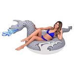 GoFloats Dragon Party Tube Inflatable Rafts - Choose from Fire Dragon and Ice Dragon, Pool Floats for Adults and Kids Grey Large