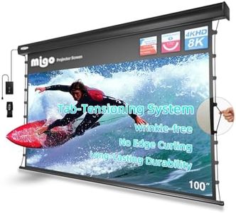 MIGO 100 Inch Projector Screen Tab-Tension,Motorized Projector Screen Pull Down with 4K HD Partial Ambient Light Remote,Wall Mount Ceiling Mount Automatic Movie Screen for Home Theater(Black Housing)