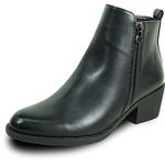 kozi Canada Women Waterproof Ankle Dress Bootie CHLOE-1 Fall Boot with Double Zipper Black Women Size 8.5