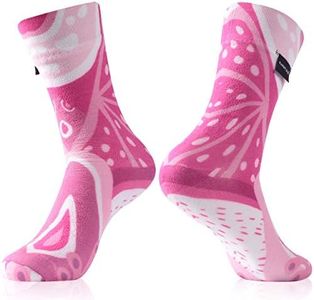 RANDY SUN Ultra-thin Waterproof Golf Socks, Boys Crew Outdoor Sports Socks 1 Pair for Cycling, Hiking, Skiing, Snowboating Pink