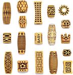 NAISKA 18PCS Hair Tube Beads Wooden