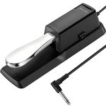 Fansjoy Sustain Pedal for Keyboard, Universal Piano Pedal with Polarity Switch & 1/4'' Input Plug, Compatible with Yamaha Casio Roland Korg Moog Electronic MIDI Keyboard, Digital Piano, Synthesizer