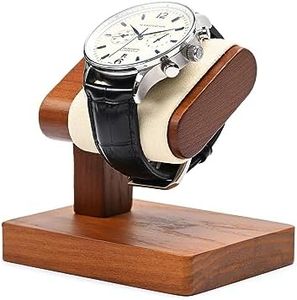 Woodten Solid Wood Single Watch Display Stand for Men Jewelry Watch Showcase Stand Display (Beige)