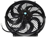 A-Team Performance - 110011 Universal Electrical Radiator Cooling Fan 14" - Heavy Duty 12 Volts Wide Curved 8 Blades 2400 CFM Reversible Push or Pull with Mounting Kit