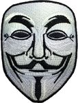 Vendetta Anonymous Guy Fawkes Mask Sew on Iron on Embroidered Applique Patch By Ranger Return by Ranger Return