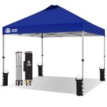 Pop Up Gazebo 3m x 3m, Center Lock One Push Instant Pop Up Outdoor Canopy Tent, Heavy Duty Gazebo with Carry Bag, Bonus 8 Stakes and 4 Ropes, Navy Blue