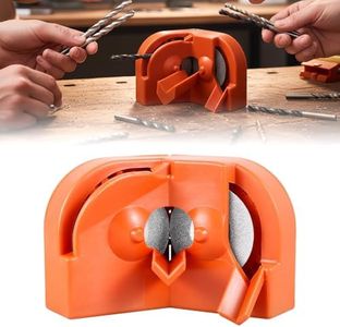 Multi-Function Drill Bit Sharpener, Portable Drill Bit Sharpener with 2 Grinding Wheels, Universal Grinding Tool for HSS, Carbide & Masonry Bits, Drill Machine Blade Sharpening Tool (Orange)