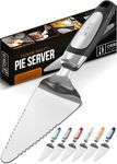 Orblue Cake Slice and Pie Server, Stainless Steel Knife Cake Slicer and Server Cake Cutter with Serrated Edges for Cake Pizza (Black)