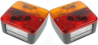 BITS4REASONS MAYPOLE NEW MODEL PAIR (2X) MP17B RADEX SQUARE COMBINATION LAMP, STANDARD FIT ON MAYPOLE REAR TRAILER BOARDS - REAR TRAILER LIGHTS