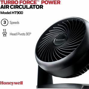 Honeywell TurboForce Power Fan – Quiet 3-Speed Table & Wall Fan, 90° Tilt