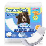 Apupmeo Disposable Dog Diaper Liners, 50Pcs Doggie Diaper Insert Pads for Male or Female Dogs, Super Soft Absorbent Dog Booster Pads for Diapers Pet Belly Bands Wraps Period Pants Covers (L, 50)