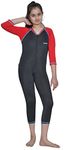 TEMPEST Girls's Lycra Stretchable Full Length Multipurpose Wear for Swimming CostumeI Diving I Cycling I Aerobics | Skating (Red, 8 Years-9 Years)