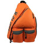 K-Cliffs Reflective Sling Backpack Messenger Body Bag Daypack School Student Book Bag with Safety Stripe Neon Orange