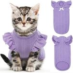 Bonaweite Sphynx Hairless Cat Shirts, Cotton Kitten T-Shirts Cat Vest Pet Clothes, Cute Breathable Cat Wear Devon Rex Gifts, Summer Hairless Cat's Clothes Pajamas Jumpsuit for All Season