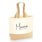 Personalised Large Tote Bag - Mama EST with Customisable Year - Ideal New Mum Gift, Mothers Day Present or Birthday Gift for Women