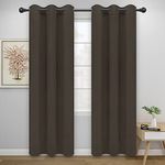 Easy-Going Blackout Curtains for Bedroom, Solid Thermal Insulated Grommet and Noise Reduction Window Drapes, Room Darkening Curtains for Living Room, 2 Panels(42x84 in, Coffee)