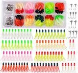 110pcs Fishing Lures Bait Set Soft Plastic Lures Jig Heads Hooks Fishing Lures Kit Trout/Crankbait/Pike/Bass Lure Lead Jig Hooks Three Type Box Set(110PCS/BOX)