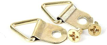 Generic Products Hanture Golden Small Metal Photo Picture Frame Hook Hanger Triangle Ring Single Hole with Screws (P_10) - (100)