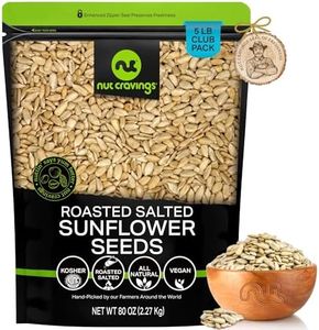 NUT CRAVINGS - Roasted Salted Sunflower Seeds Kernels to eat, No Shell Hulled (80oz - 5 LB) Bulk Nuts Packed Fresh in Resealable Bag - Healthy Protein Food Snack, Natural, Keto Friendly, Vegan, Kosher