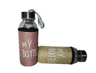 KAVACH ENTERPRISE Glass Bottle for Milk/Juice/Shake/Water Airtight Lid Drinking Bottles with Jute Cover, 300 ML (Pack of 1, Multi Colors)