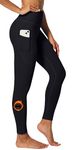 IUGA Fleece Lined Leggings Women Winter Warm High Waisted Fleece Leggings with Pockets Thermal Yoga Pants for Women Black