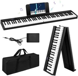 Ovshnrr Piano Numérique 88 Touches pour Débutant, Clavier Pliable de Piano Numérique Semi-Pondéré, avec capacités Bluetooth et MIDI, Clavier Électronique Piano 128 sons