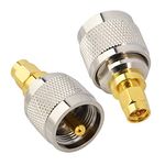 Boobrie SMA to PL259 Adapter SMA Male to UHF Male Coaxial Connector SMA to UHF Low Loss SMA to UHF Male Coax Adapter SMA to PL259 Adapter for Walkie Talkie Antennas Broadcast Radios WiFi Pack of 2