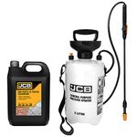 JCB Garden Tools - Garden Sprayer - 5 Litre Pressure Sprayer - Path Cleaner with 5L Patio Cleaner Concentrate - Mould Remover, Lichen Remover, Algae Remover