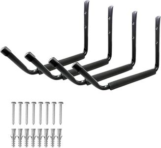 Wzenclave 4Pcs Wall-Mounted Kayak Rack Outdoor Kayak Storage Rack Heavy Duty Paddleboards Hanger 15.15x9.84in for Garage Indoor Outdoor Garden Ladder Bike Paddleboards Surfboard Apartment Beach