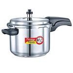 Prestige Alpha Deluxe Stainless Steel Pressure Cooker, 6.5-Liter, Silver