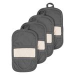 Ritz Royale Collection 100% Cotton Terry Cloth Ritz Mitz, Dual-Function Pot Holder / Oven Mitt Set, 4-Pack, Graphite
