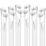 6 Pack Earbuds Stereo Earphones with Microphone Headphones Bass in Ear Earbud Headphones Compatible Mobile Phones, Tablets, MP3 and Other 3.5 mm Audio Device