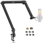 Microphone Arm,Aokeo AK-49 Desk Adjustable Compact Mic Suspension Boom Scissor Arm Stand For Blue Yeti,Snowball iCE, HyperX QuadCast,SoloCast,Elgato Wave,Etc